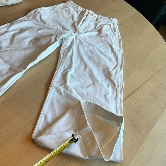 BUCK MASON High Waisted Wide Leg Twill Denim White Jean Pant - Picture 12 of 14